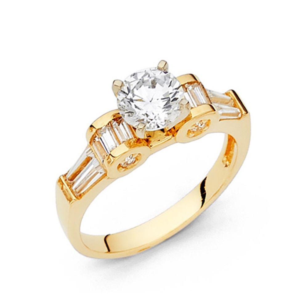 1.25 CT Round-Cut 4-Prong High Peg CZ Ring